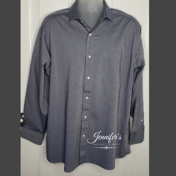 3/$25 Tommy Hilfiger Men's Blue Button-down Regular Fit Shirt Size XL - Picture 3 of 11